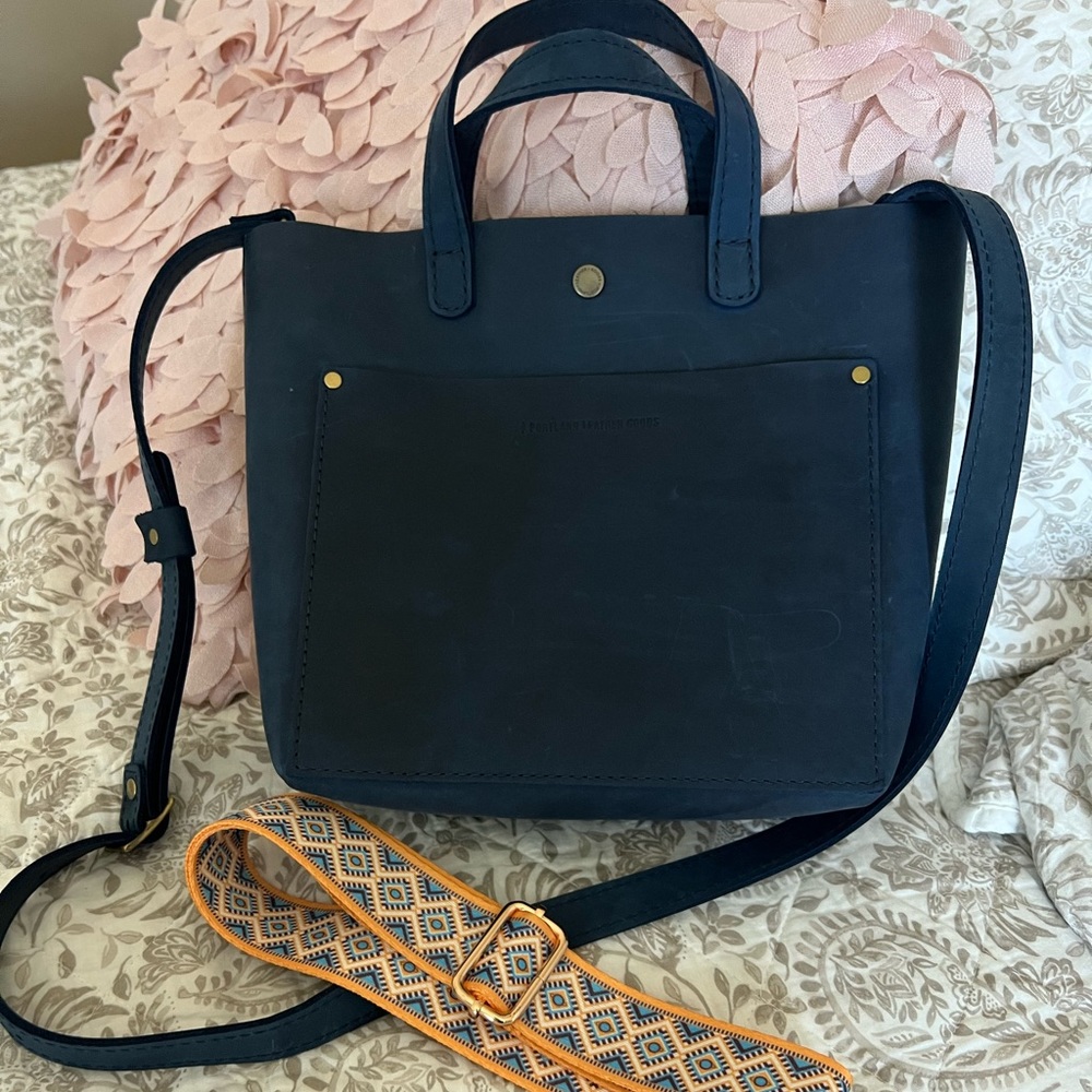Portland Leather Mini Crossbody Deep Water